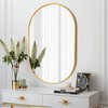FURNIinspire Decorative Wall Mirror Oval Brushed Aluminum Frame Shatterproof for Modern Rooms, Gold, 20"*1.1"*7.04" - 4 of 4