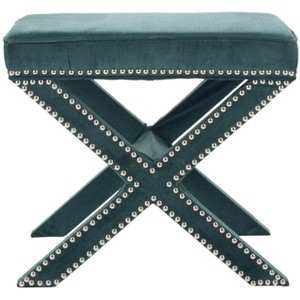 Palmer Ottoman With Silver Nailhead - MCR4589 - Safavieh - 1 of 4
