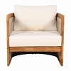 KTMBDW Outdoor Club Chairs, Acacia Wood Curved Accent Chair with Cushions and Woven Rope Accents for Garden, Patio Furniture - 3 of 4