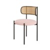 MAYEERTY 4-Pack Pink Modern Upholstered Dining Chairs, Rattan Back, Metal Legs, Kitchen Accent - 4 of 4