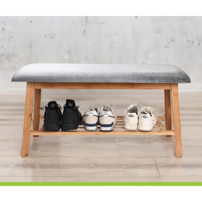 Prosumer's Choice Shoe Rack Bench with Cushion - Black, 3 of 4