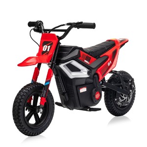 Jojoka 24V Kids Dirt Bike, Ride-On Off-Road Motorcycle with Rear Wheel Suspension, Twist Grip Throttle, 350W Motor, 13.67MPH - 1 of 4