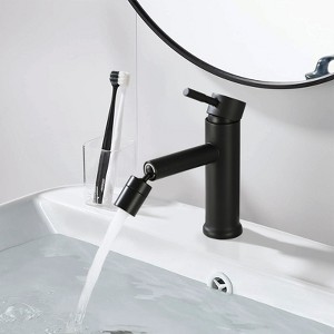 DOMETOUR Matte Black Bathroom Faucet for 2 Mode Faucet for Bathroom Sink with 360° Rotating Aerator - 1 of 4