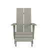 Merrick Lane Adirondack Modern Slatted Back Patio Chair With Accompanying Foot Ottoman - 4 of 4