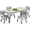 Kids Table and Chair Set, Height Adjustable Table and 4 Chairs Set, Graffiti Desktop, Non-Slip Legs, Arts & Crafts Table, Children Activity Table - 2 of 4