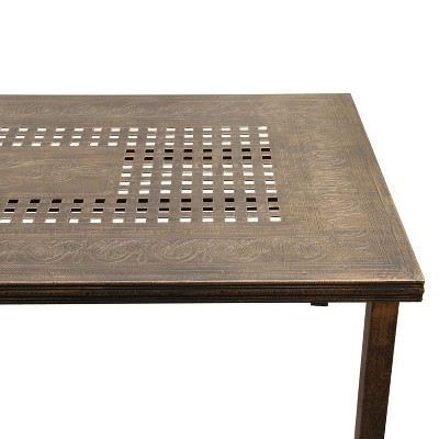 Bronze 95" Rectangular Outdoor Dining Set with Mesh Seats for 8