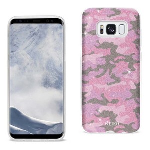 Reiko Samsung Galaxy S8/ SM Shine Glitter Shimmer Camouflage Hybrid Case in Hot Pink - 1 of 4