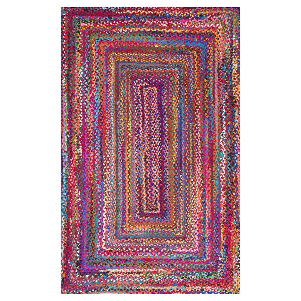 8' Round Hand Braided Tammara Area Rug Multi - nuLOOM