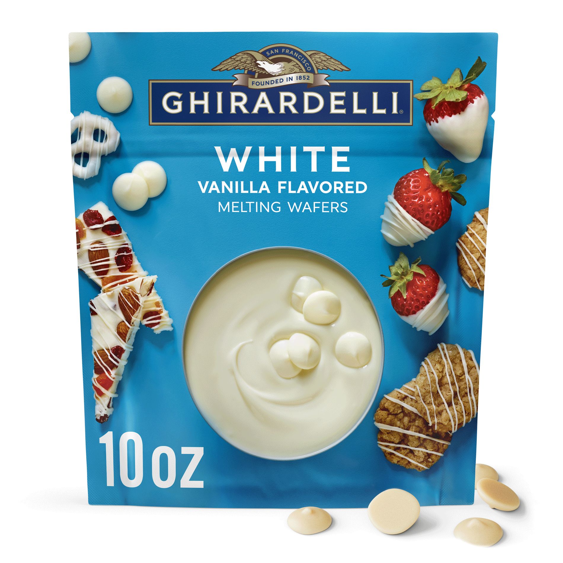 GHIRARDELLI White Vanilla Flavored Melting Wafers - 10oz