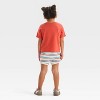 Toddler Girls' 2pc Mattel Barbie Sporty Retro T-Shirt & Striped Shorts Set - Red - 2 of 4