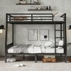 Full XL Over Queen Metal Bunk Bed with Ladder and Slats Support - 2 of 4