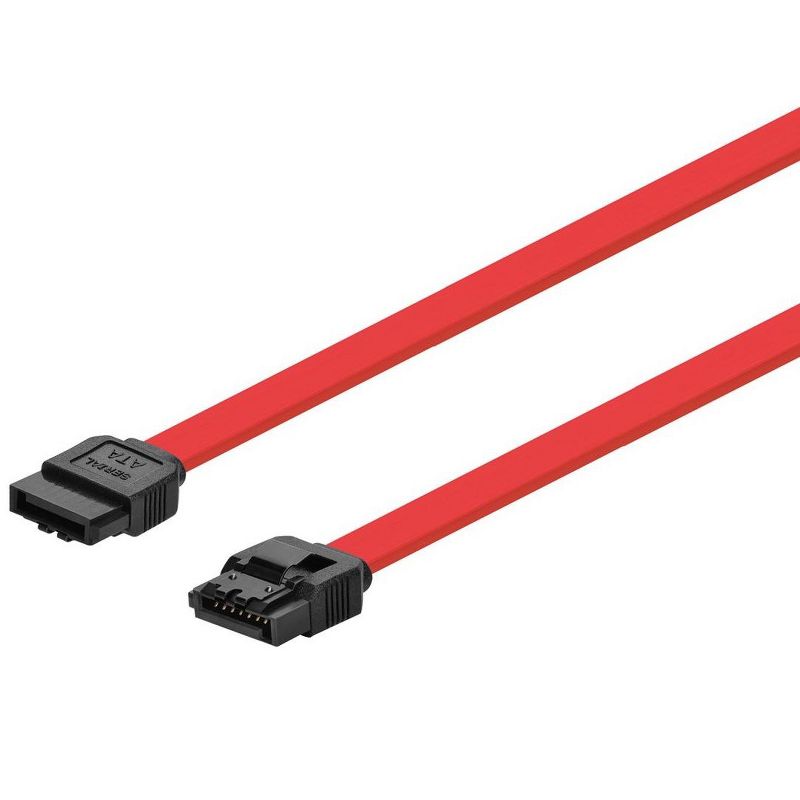 Monoprice DATA Cable - 1.5 Feet - Red | SATA 6Gbps Cable with Locking Latch, 1 of 7