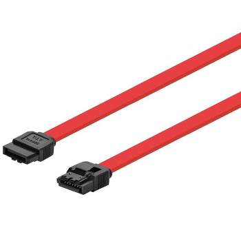 Monoprice DATA Cable - 1.5 Feet - Red | SATA 6Gbps Cable with Locking Latch