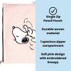 Yoobi Peanuts Single Zip Pencil Pouch Pink Snoopy Dance, School Supplies - 2 of 4