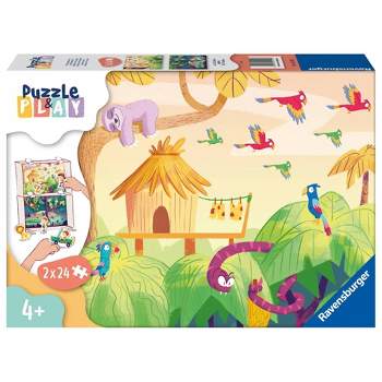 Ravensburger Puzzle & Play: Jungle Exploration Jigsaw Puzzle Play Set - 2 x 24pcs