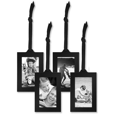 Americanflat 2x3 Hanging Mini Picture Frames with plexiglass - Adjustable Ribbon Tassels