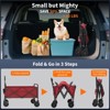 Wagons Folding Carts, Utility Folding Cart with Wheels All Terrain, Drink Holder and Adjustable Handle, 170kg Portable Supermarket Cart - 4 of 4
