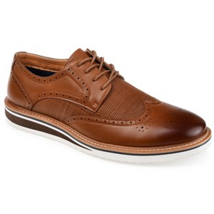 Vance Co. Mens Medium and Wide Width Mens Warrick Wingtip Lace-up Derby Dress Shoe - 1 of 4