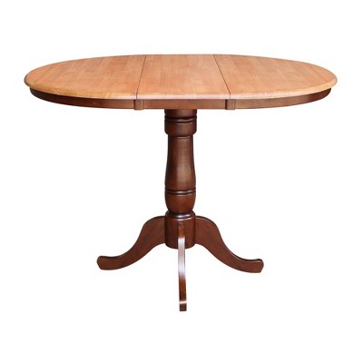 36" Round Counter Height Dining Table with 12" Leaf - International Concepts