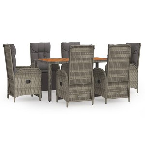 vidaXL Garden Dining Set Grey PE rattan Medium Garden Dining Set - 1 of 4