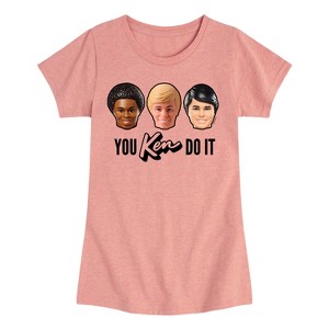 Girls' - Barbie - You Ken Do It- Girls Fitted Short Sleeve Graphic T-Shirt Fitted Short Sleeve Graphic T-Shirt - 1 of 4