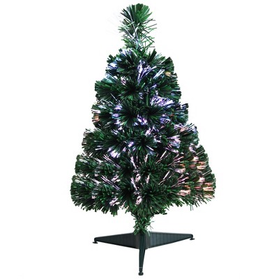 Costway 2ft Pre-lit Fiber Optic PVC Artificial Christmas Tree Tabletop w/ Stand