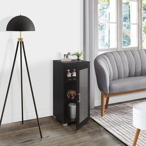 Kings Brand Furniture - Accent Buffet Curio Storage Cabinet with Glass Door for Living Room, Bedroom, Kitchen, Office, and Entryway - Black - 1 of 1