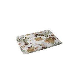 Iveta Abolina Juliette Charm Bath Rug Brown - Deny Designs: Modern Microfiber, Leaf Pattern, Machine Washable - 1 of 3