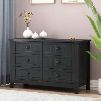 Modern 4/6 Drawer Dresser with Wooden Legs and Vintage Shell Handles - ModernLuxe