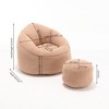 QingMoon Bean Bag Sofa Chair,High Pressure Foam Bean Bag Chair,Gaming Bean Bag Chair And Lazy Sofa With Footrest For Living Room,Bedroom - 4 of 4
