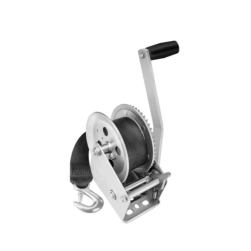 Fulton 142305 Universal Single Speed Towing Winch with 20 Feet Strap and Hook, Comfortable Grip Handle, 1800 Pound Capacity, 1 of 7