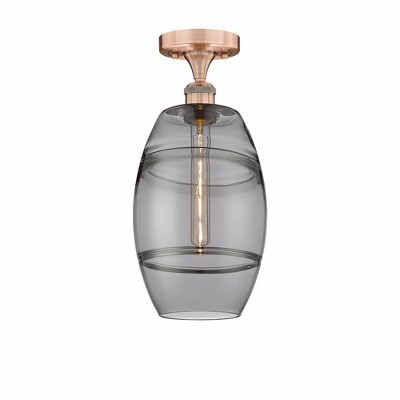 Vaz - 1 Light Semi-Flush Mount In Industrial Style-10 Inches Tall and 8 Inches Wide