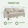 CAVINAS Chenille Sofa Bed with LED light and USB Charging Port,Upholstered Loveseat Sofa with Storage Bag for Living Room,Bedroom - 3 of 4