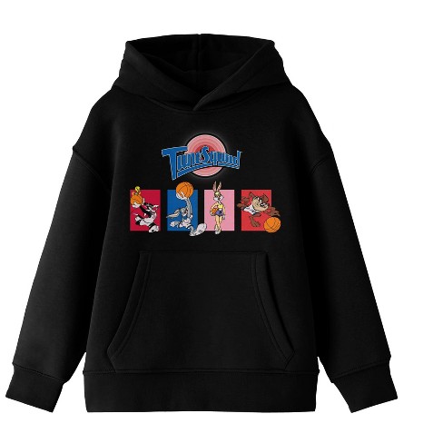 Space Jam 1996 Tune Squad Color Block Characters Youth Boys Black Hoodie S