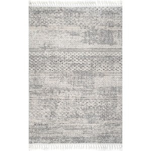 Nuloom Lira Solid 4x6 Indoor Area Rug for Living Room Bedroom Dining Room Kitchen, Grey/Ivory - 1 of 4