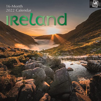 The Gifted Stationery 2021 - 2022 Monthly Travel Wall Calendar, 16 Month, Ireland Scenic Theme with Reminder Stickers, 12 x 12 in