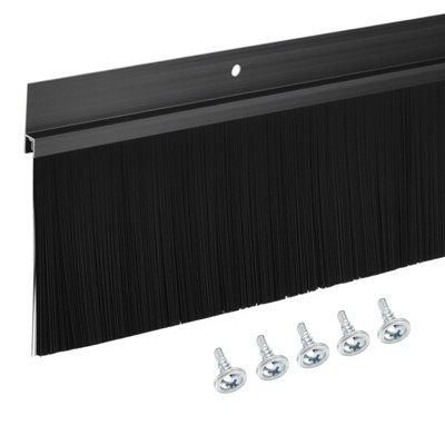 Unique Bargains Aluminum Nylon Door Brush Bottom Sweeps 35.46" x 4.25" Black 1 Pc