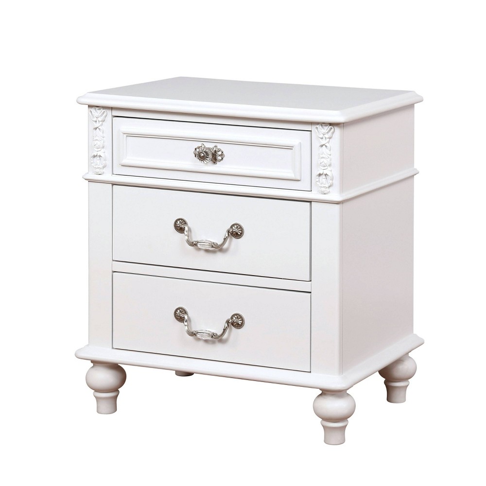 Photos - Storage Сabinet Kendalee 3 Drawers Nightstand with USB Ports White - HOMES: Inside + Out: