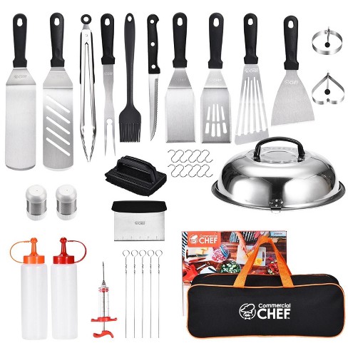 Commercial Chef 36 Piece Stainless Steel Griddle Accessories Kit For ...