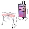 Byootique Folding Manicure Nail Table 4in1 Rolling Makeup Train Case - 4 of 4