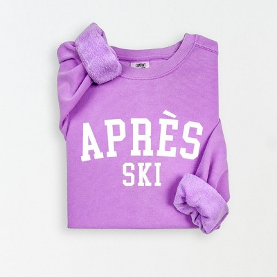Simply Sage Market Women's Lightweight Garment Dyed Graphic Sweatshirt Apres Ski University