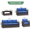 COZONY 5 Piece Patio Furniture Set, PE Wicker Rattan Outdoor Sectional Sofa w/ Coffee Table Weather Resistant - 2 of 4