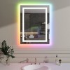 RGB LED Mirror for Bathroom, Mirror with 8 RGB Backlit & 3 Front Lit, Anti-Fog Wall Bathroom/Vanity Mirror with Memory, Horizontal/Vertical - 2 of 4