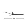 Casa Vieja 60" Sailplane Modern Industrial Indoor Outdoor Ceiling Fan 3 Blade Remote Control Matte Black Finish Bedroom Patio Living Room Damp Rated - 4 of 4