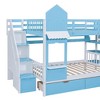 NicBex Full Size Bunk Bed Castle Shape Loft Bed with 2 Drawers, 3 Shelves, Storage Stairs, Slide and Guardrail, No Box Spring Required - 4 of 4