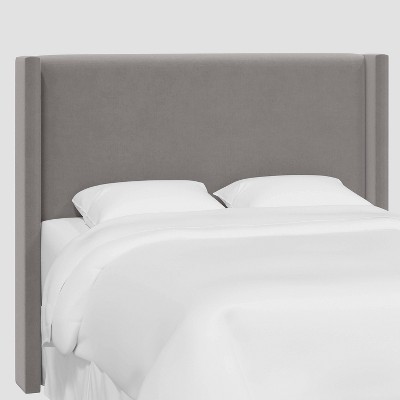 Full Austin Wingback Headboard in Luxe Velvet Titan Steel - Threshold™: Pine Frame, Box Spring Required