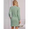 cheibear Women's Waffle Knit Long Sleeve with Pockets Button Downs Nightgowns - 4 of 4