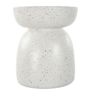 Uttermost Inhale Cast White Accent Table - 1 of 4