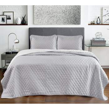 Catalonia King Size Bed Quilt Set, Summer Bedspread Coverlet, 3 Pieces Bedding Coverlet-1 Quilt and 2 Pillow Shams, Dimond Pattern, 100x106 inches