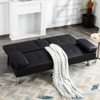 Aukfa 65.3" Leather Modern Convertible Futon Sofa Bed w/ Removable Armrests, Metal Legs, Cupholders - 4 of 4